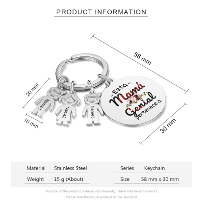 A mi mamá - Llavero 1-5 Nombres Personalizado con Charms de Niños-Jessemade ES