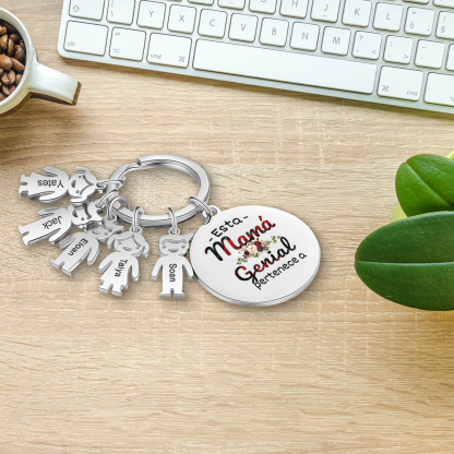 A mi mamá - Llavero 1-5 Nombres Personalizado con Charms de Niños-Jessemade ES