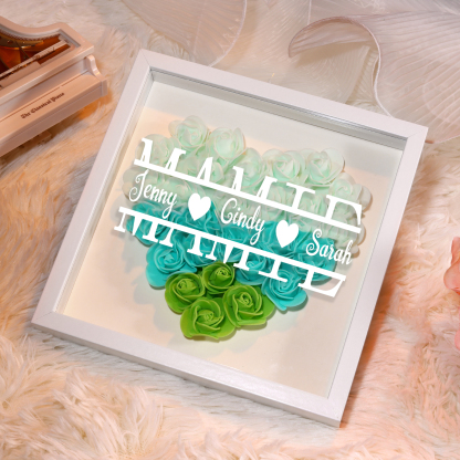 Adorno de madera de flores personalizado con 1 nombre y 1 texto-Jessemade ES