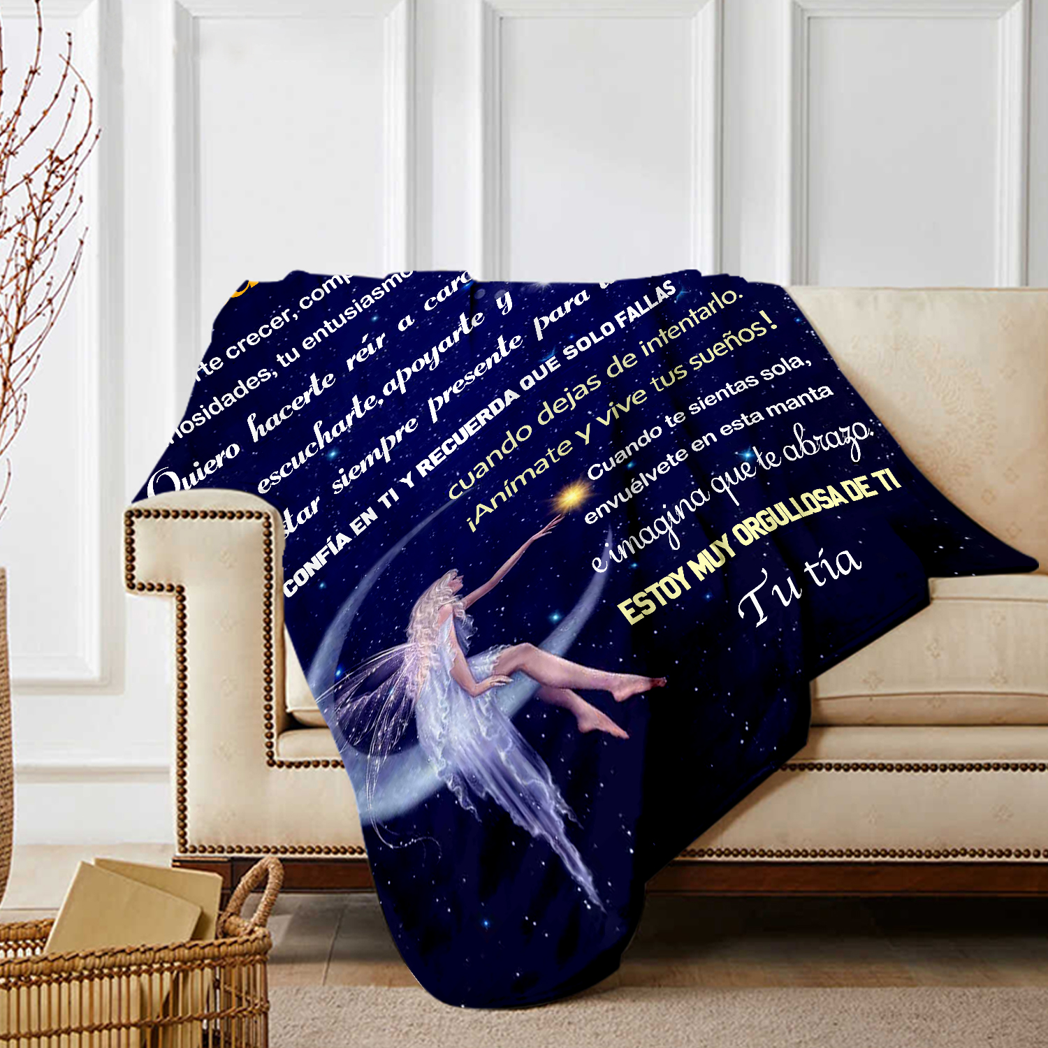 A mi sobrina-Manta de buen calidad con frase amoroso de tía a sobrina-Jessemade ES