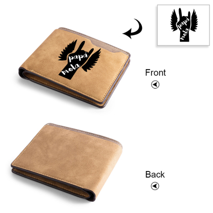 A mi papá-Cartera, billetera clásica 1 texto personalizado para hombre monedero-Jessemade ES