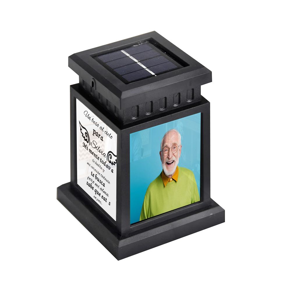 Luz Nocturna Conmemorativa Linterna con frase fijado y personalizada con nombre y 3 fotos a ser querido-Jessemade ES