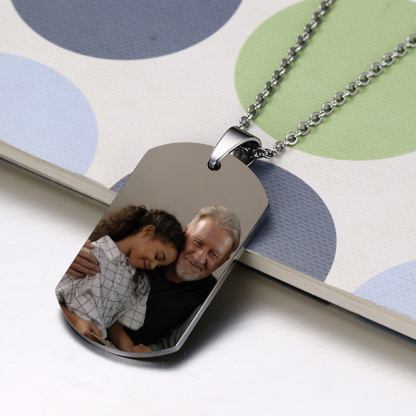 A MI ABUELO-Collar abuelo y nieta de placa personalizada con foto-Jessemade ES