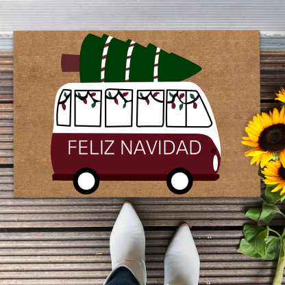 Navidad-felpudo/alfombra de entrada coche y árbol-Jessemade ES