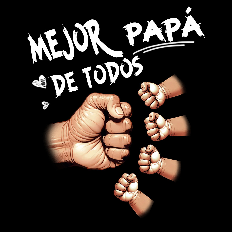Tarjeta - Camiseta negra Mejor Papá de Todos, puños bebé