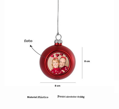 Bola navideña Adorno de Navidad 1 foto personalizada bola colorida