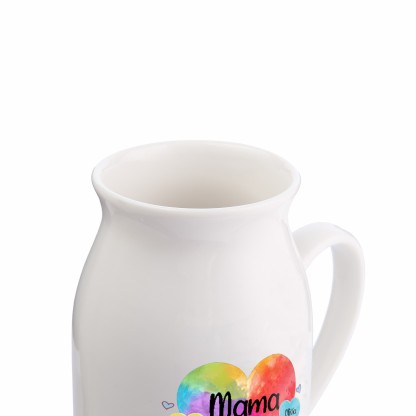 Florero de cerámica corazones 2-8 nombres personalizados con texto decoración del hogar-Jessemade ES