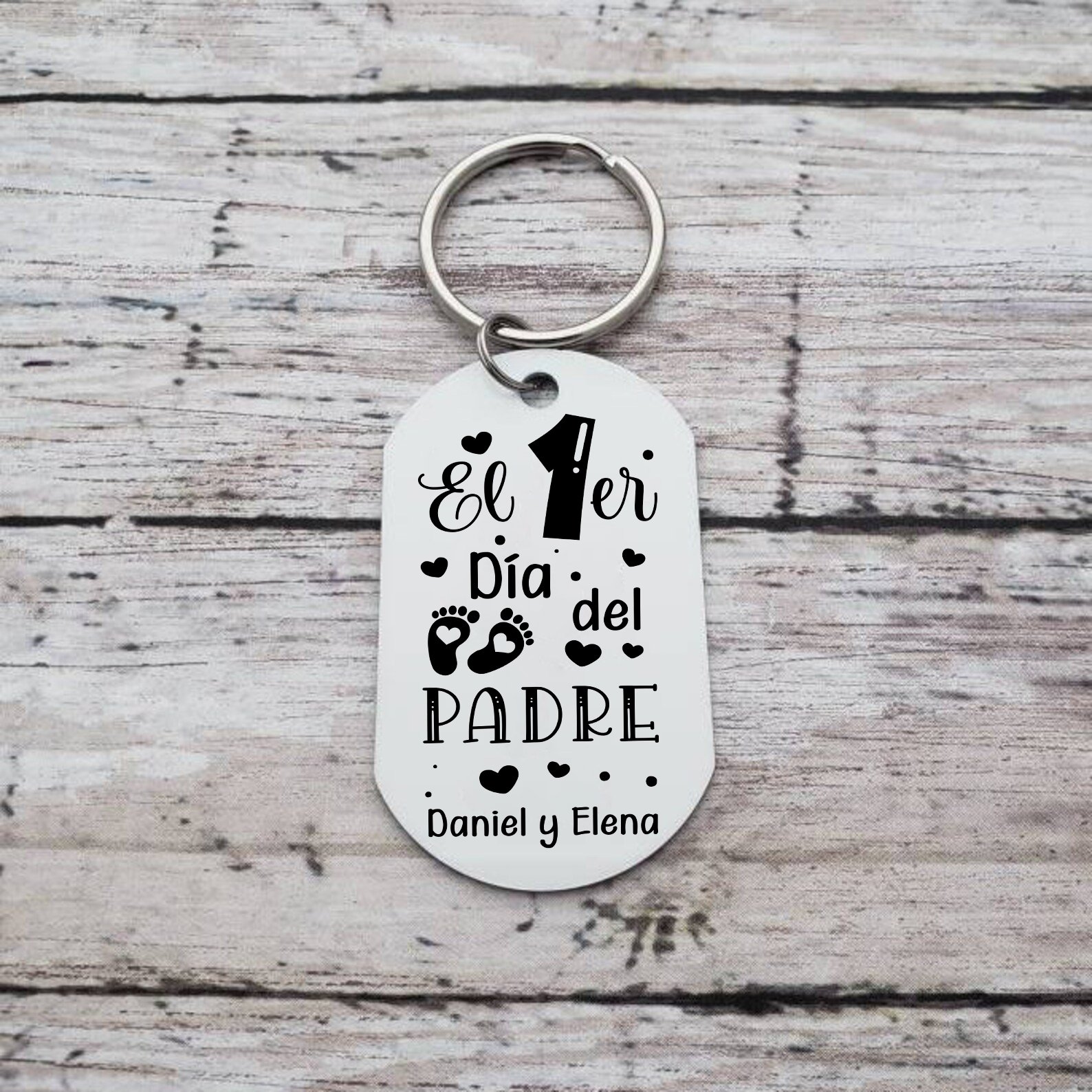 A mi papá-Llavero Personalizado El 1er Día del PADRE 1 Foto y 1 Texto-Jessemade ES