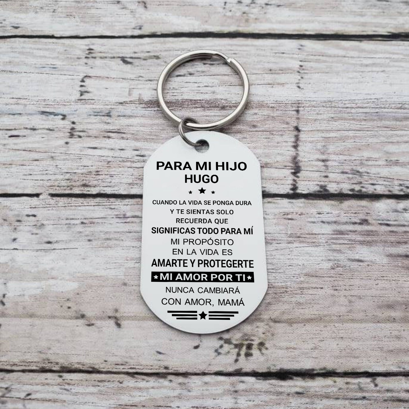 A mi hijo-Llavero de placa "significas todo para mi" de mamá personalizado con 1 nombre-Jessemade ES