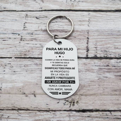 A mi hijo-Llavero de placa "significas todo para mi" de mamá personalizado con 1 nombre-Jessemade ES