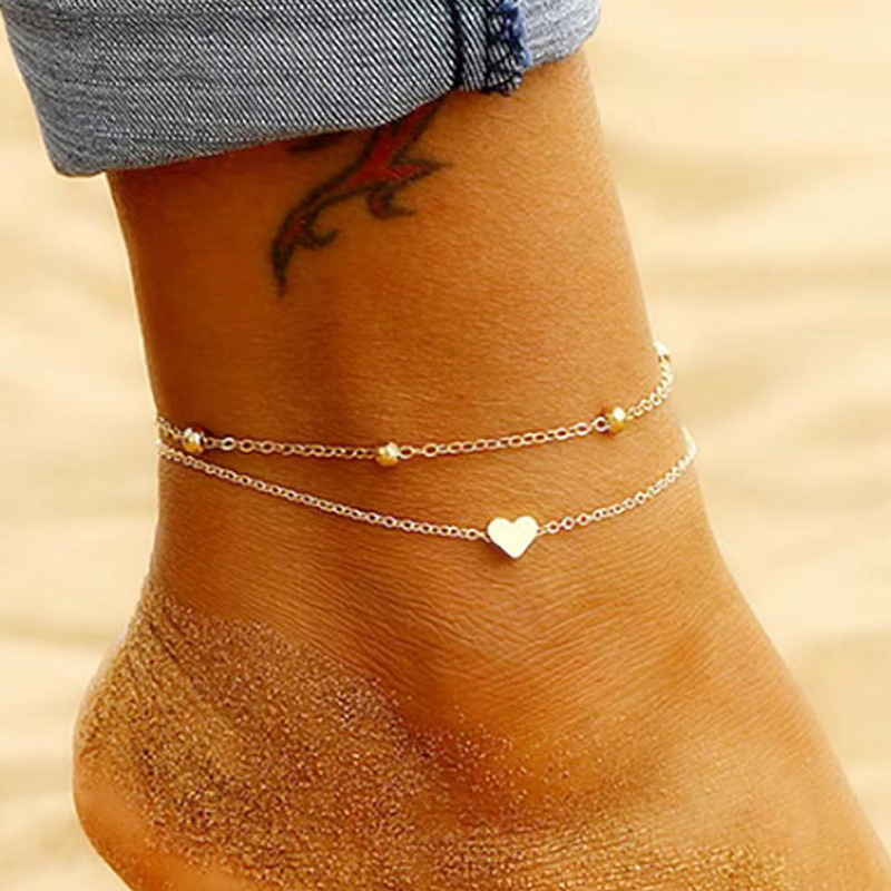 Pulsera de tobillo de dobles cadenas para mujer regalo de verano-Jessemade ES