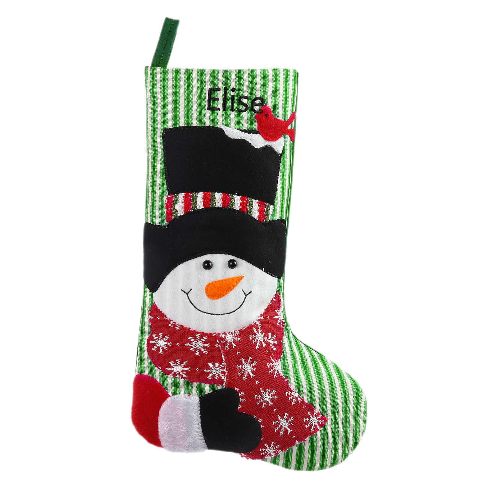 Adornos de medias navideñas con muñeco Bolsa de regalo 1 Nombre personalizado-Jessemade ES