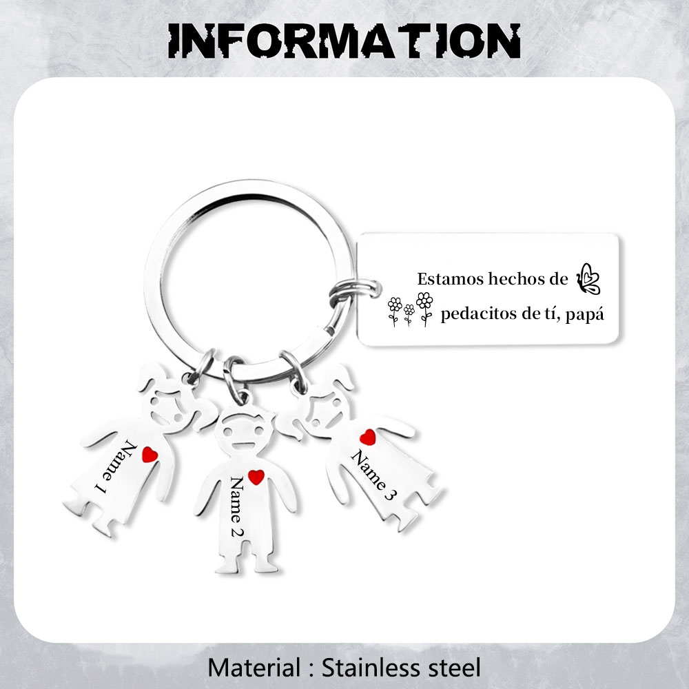 A mi papá - Llavero con 1-6 nombre personalizado en "niños"-Jessemade ES