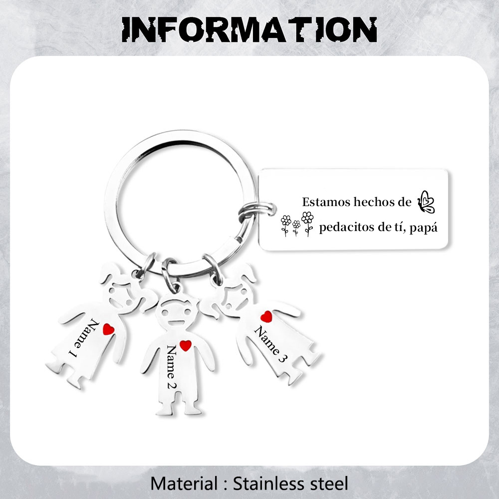 A mi papá - Llavero con 1-6 nombre personalizado en "niños"-Jessemade ES