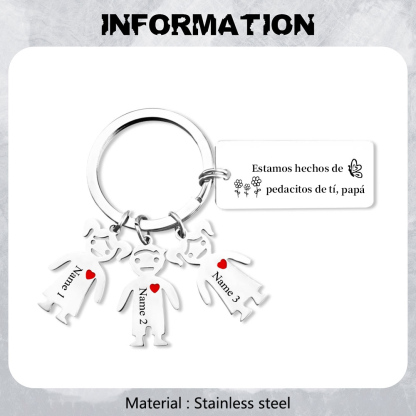 A mi papá - Llavero con 1-6 nombre personalizado en "niños"-Jessemade ES