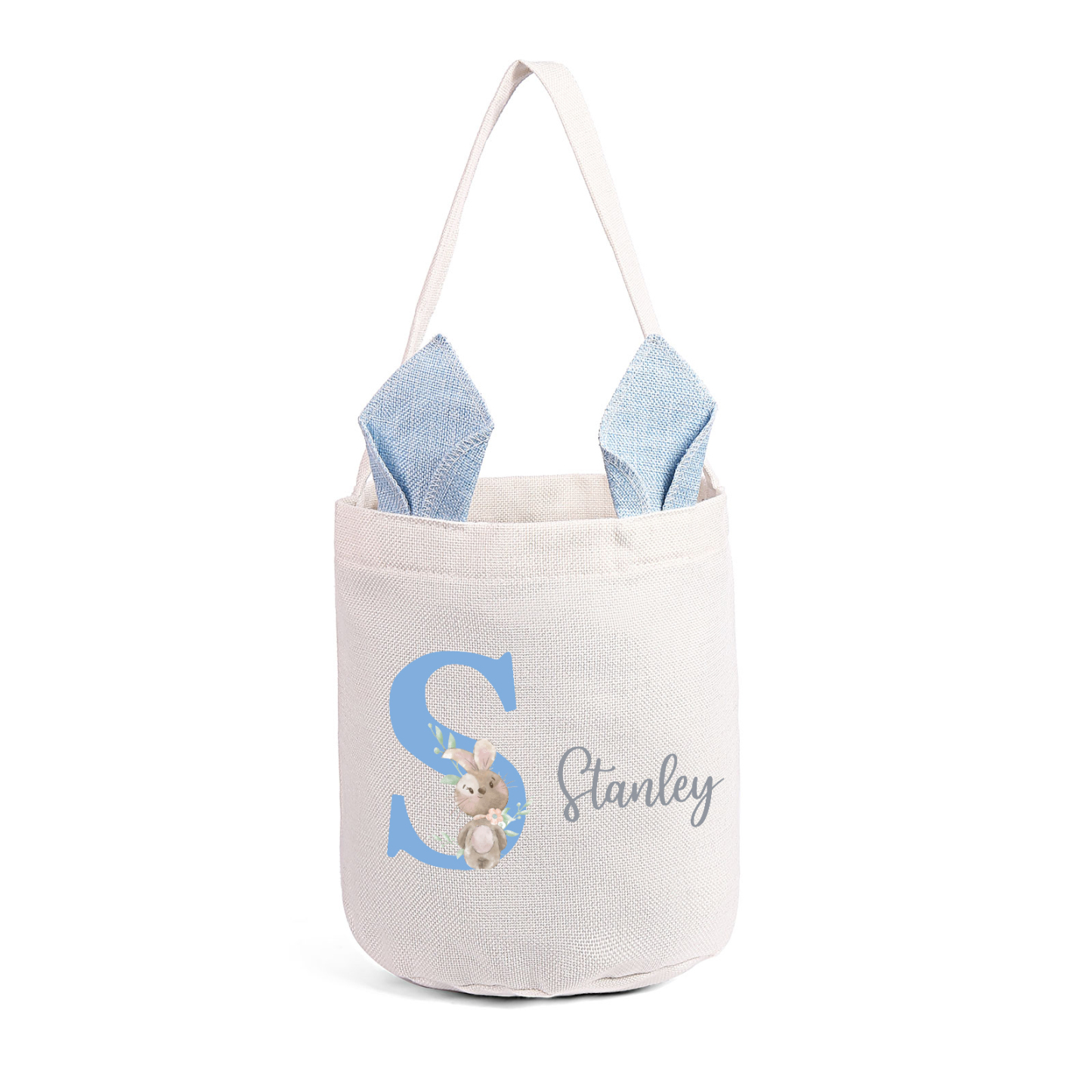 Pascua-Bolsa de conejo con 1 nombre y 1 letra personalizados-Jessemade ES