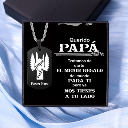 A MI PAPÁ-Collar "papá mola" de placa personalizada con texto y foto-Jessemade ES