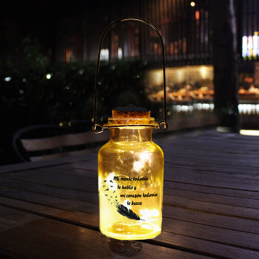 Botella de Lámpara Conmemorativa con texto a ser querido-Jessemade ES