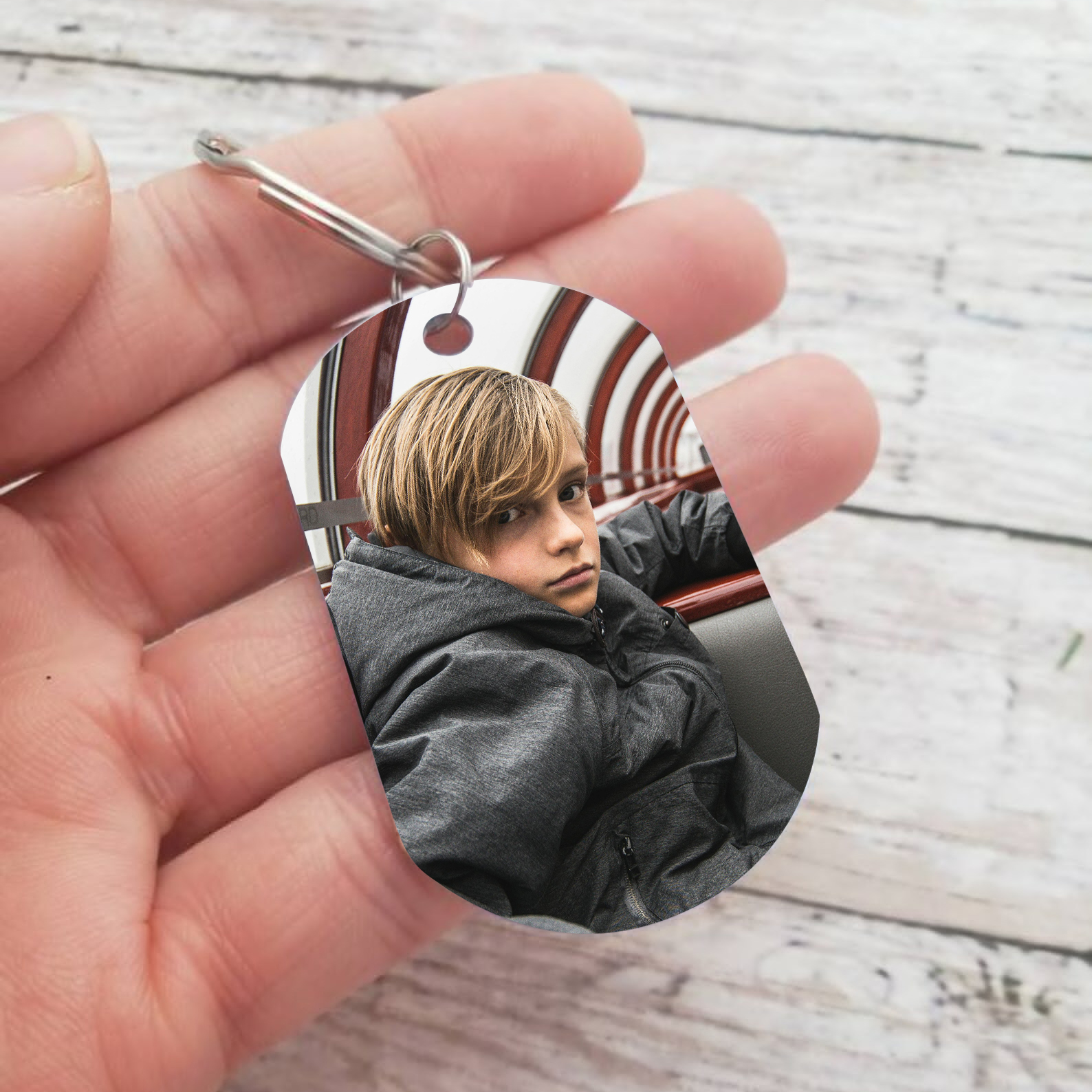 Comunión-Llavero con icono de comunión 1 foto y 1 nombre personalizados-Jessemade ES