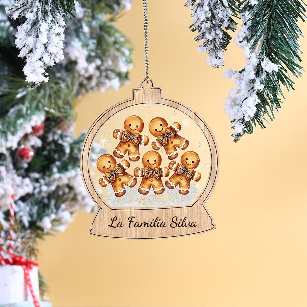 Navidad-Ornamentos Navideños de Acrílico Bola de Cristal 5 Nombres con Texto Personalizados