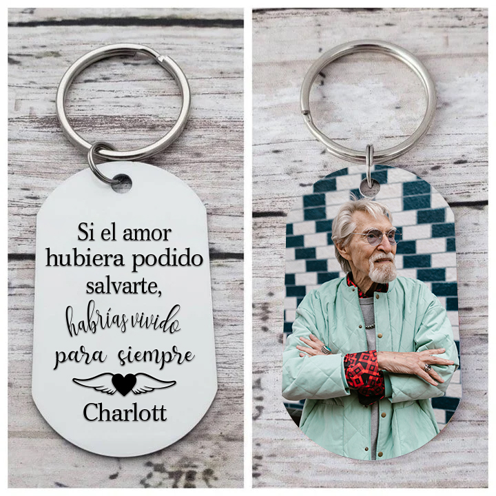 Llavero conmemorativo a un ser querido personalizado con foto y nombre-Jessemade ES