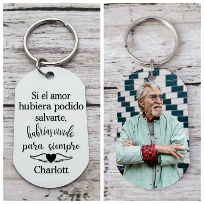 Llavero conmemorativo a un ser querido personalizado con foto y nombre-Jessemade ES