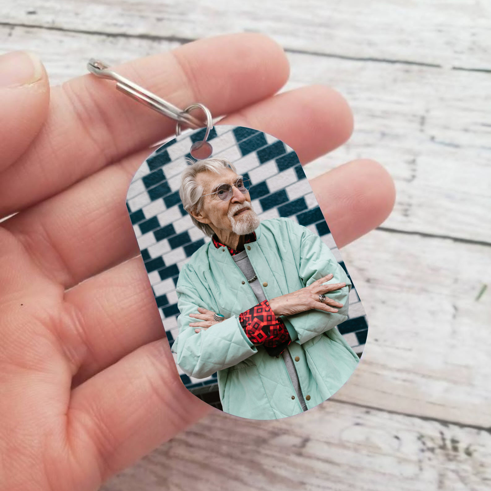 Llavero conmemorativo a un ser querido personalizado con foto y nombre-Jessemade ES