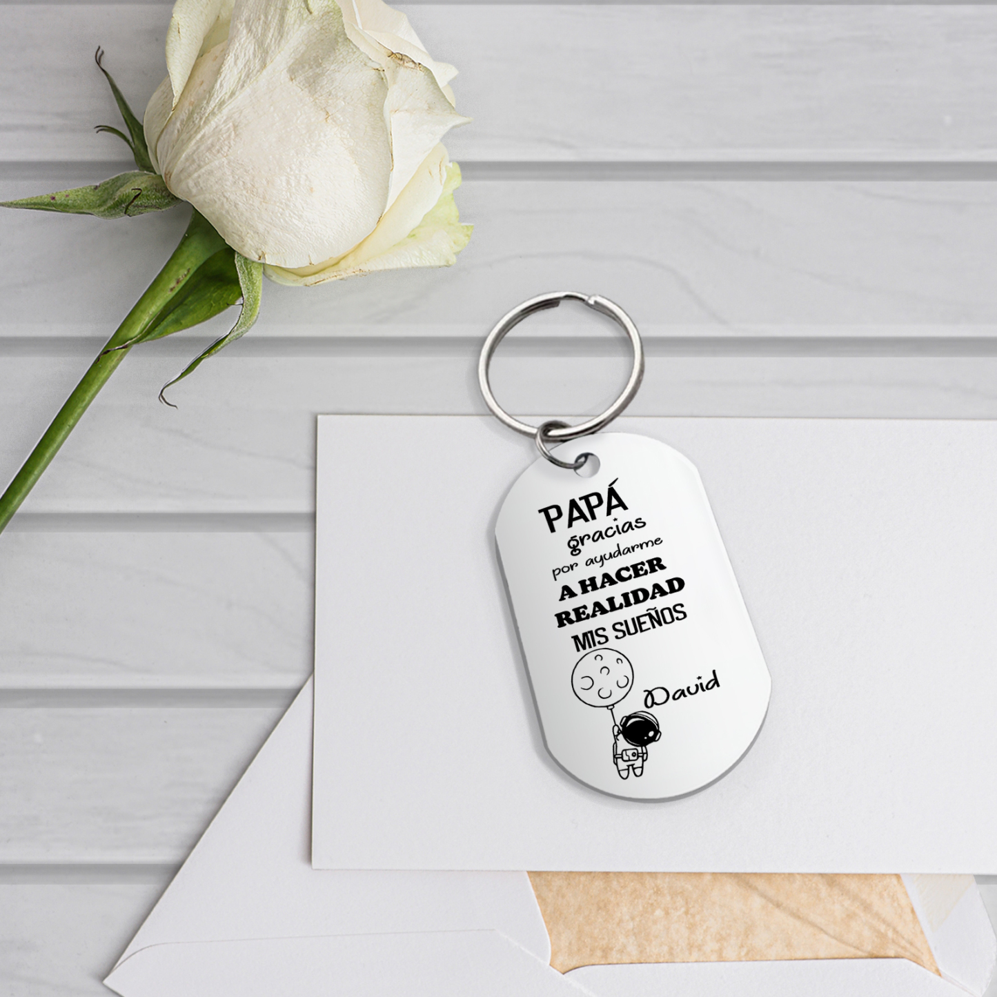 A mi papá-Llavero Personalizado PAPÁ GRACIAS... 1 Nombre-Jessemade ES