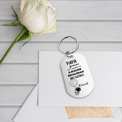 A mi papá-Llavero Personalizado PAPÁ GRACIAS... 1 Nombre-Jessemade ES