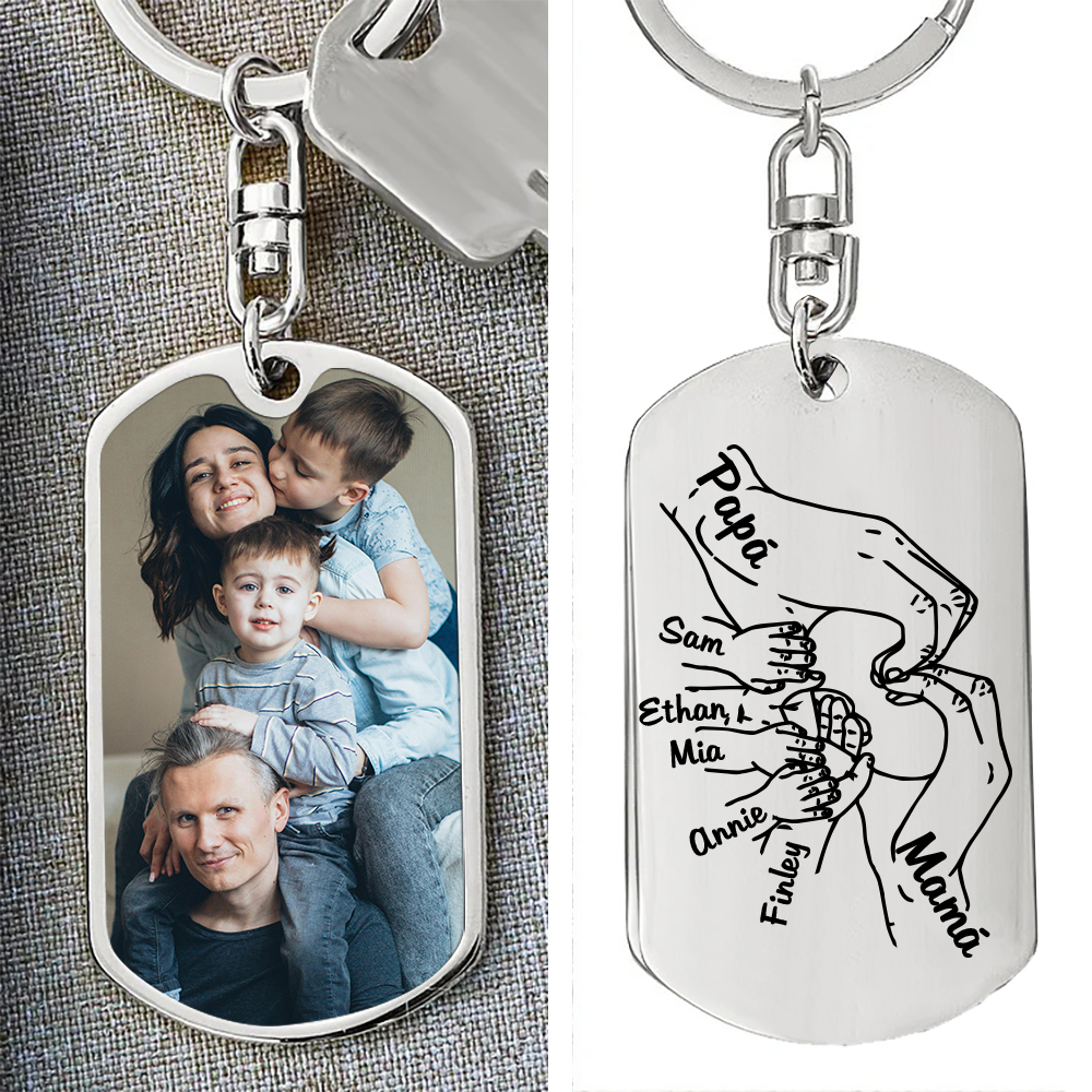 A mi papá-Llavero 3-7 Nombres Personalizados Manos Cogidas-Jessemade ES