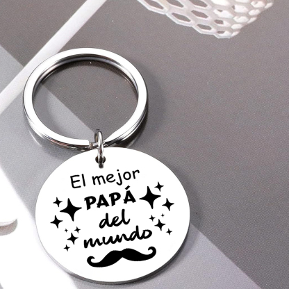 A mi papá-Llavero de placa redonda "el mejor papá"-Jessemade ES