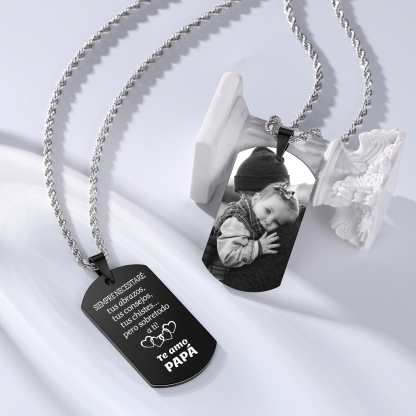 A MI PAPÁ-Collar de placa personalizada con foto-Jessemade ES