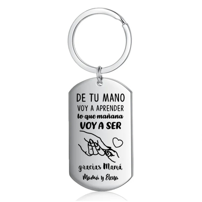 A mi mamá - Llavero 1 Texto Personalizado DE TU MANO VOY A APRENDER-Jessemade ES