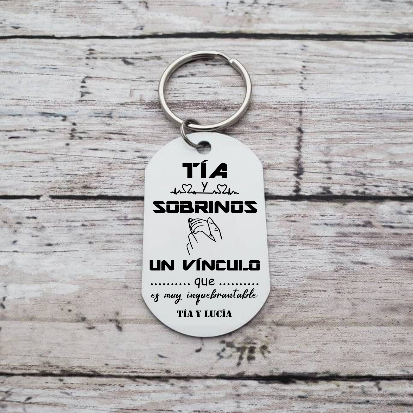 A mi tía - Llavero TÍA y SOBRINOS UN VÍNCULO INQUEBRANTABLE 1 texto personalizado-Jessemade ES