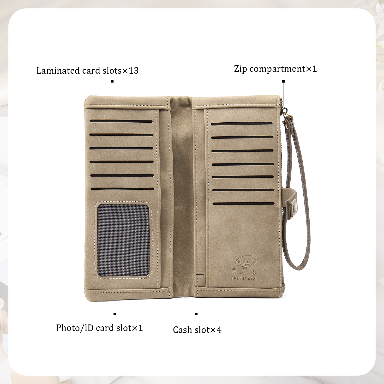 Cartera, billetera con 1 nombre y 1 flor de nacimiento personalizados monedero clásico para mujer-Jessemade ES