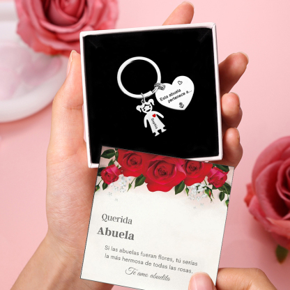 A mi abuela - Llavero con 1 nombre personalizado en "niño"-Jessemade ES