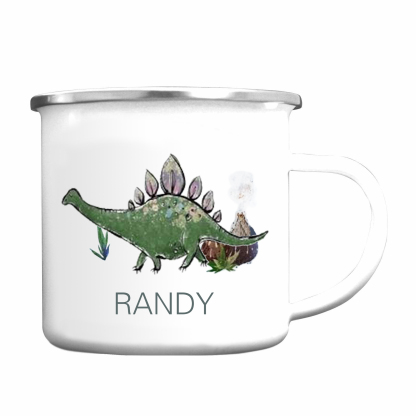 Taza con dinosaurios para niños con 1 nombre personalizado-Jessemade ES