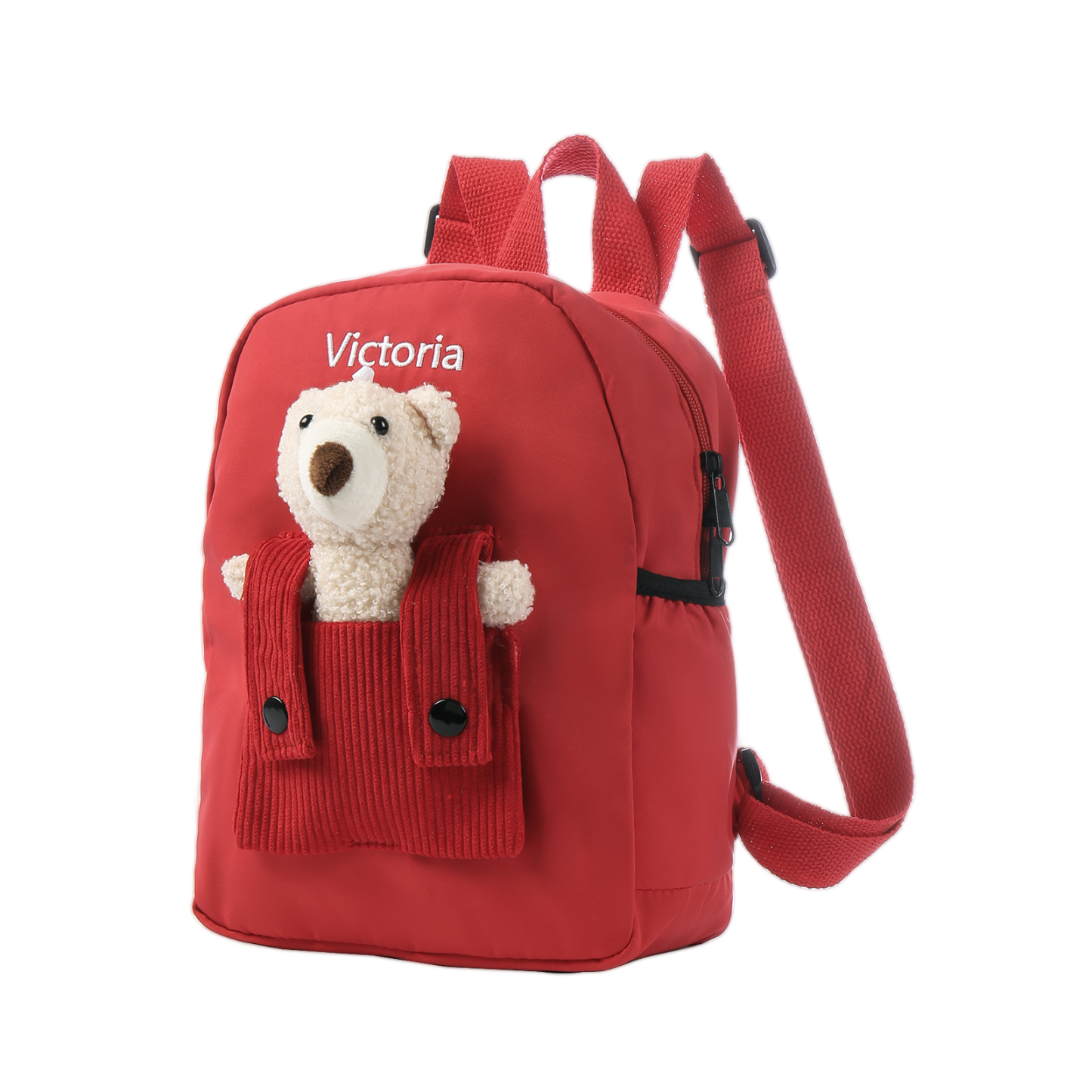 Mochilas escolares para los niños con peluche de oso con nombre personalizado bordado