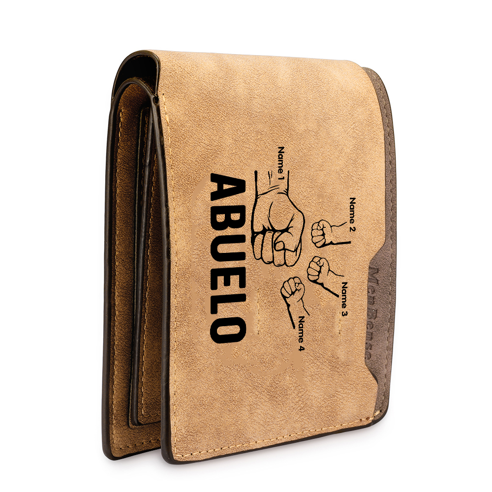 A mi abuelo-Cartera 2-5 nombres personalizados billetera clásica puño con puño -Jessemade ES