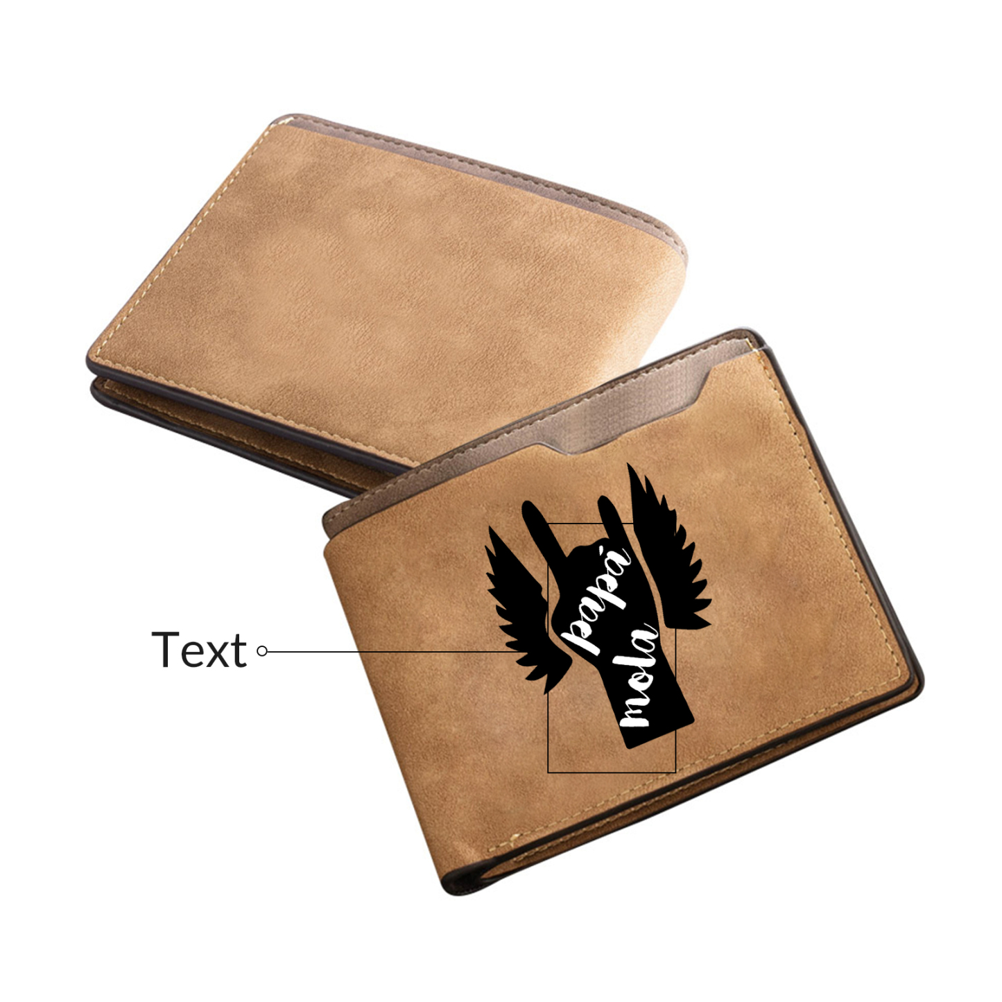 A mi papá-Cartera, billetera clásica 1 texto personalizado para hombre monedero-Jessemade ES