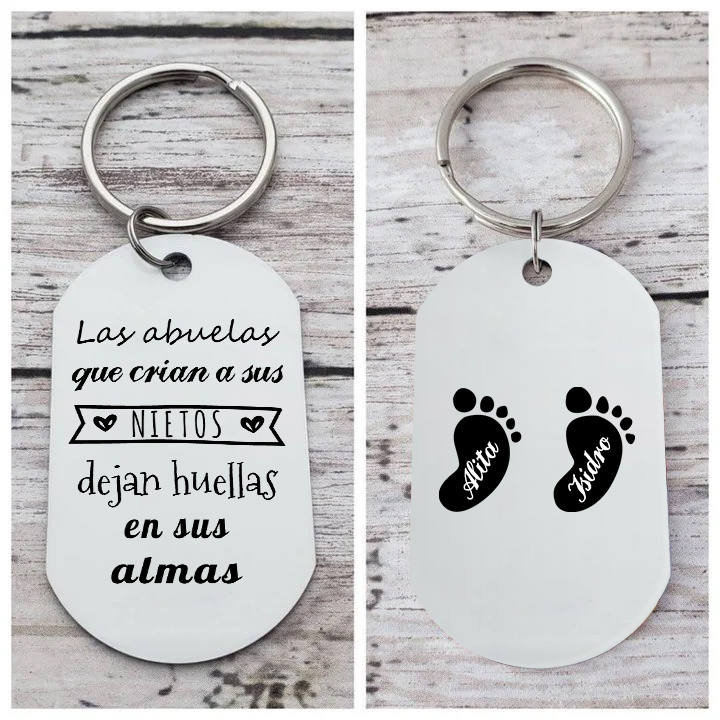 A mi abuela - Llavero 1-5 Nombres Personalizado LAS ABUELAS DEJAN HUELLAS EN NIETOS-Jessemade ES