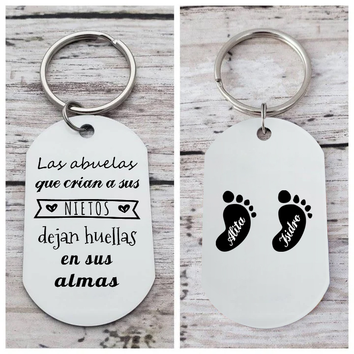 A mi abuela - Llavero 1-5 Nombres Personalizado LAS ABUELAS DEJAN HUELLAS EN NIETOS-Jessemade ES