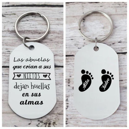 A mi abuela - Llavero 1-5 Nombres Personalizado LAS ABUELAS DEJAN HUELLAS EN NIETOS-Jessemade ES
