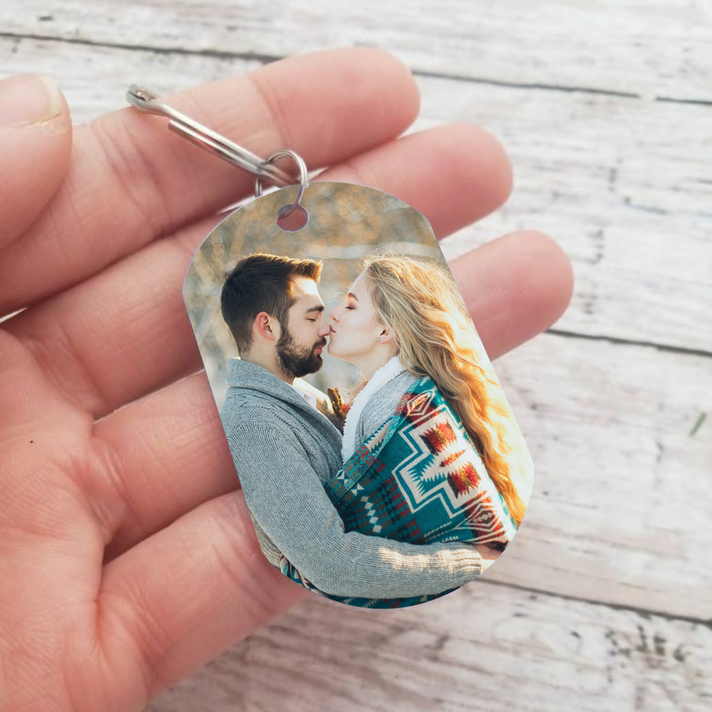 Llavero personalizado con foto, 2 nombres y una fecha para pareja-Jessemade ES