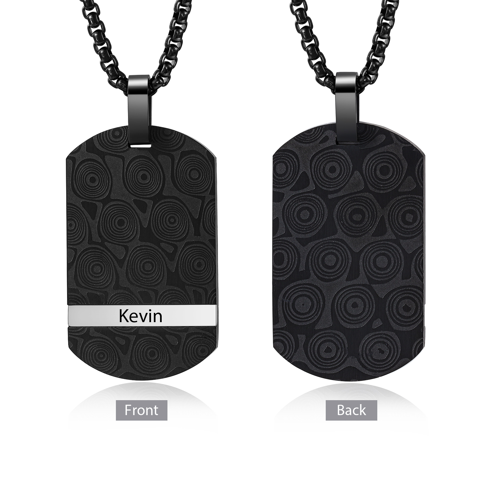 Collar de placa personalizado con 1 nombre para hombre-Jessemade ES