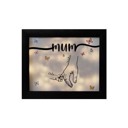 A mi mamá-Marco de 2-7 nombres y 1 texto personalizados de plástico con lámpara-Jessemade ES
