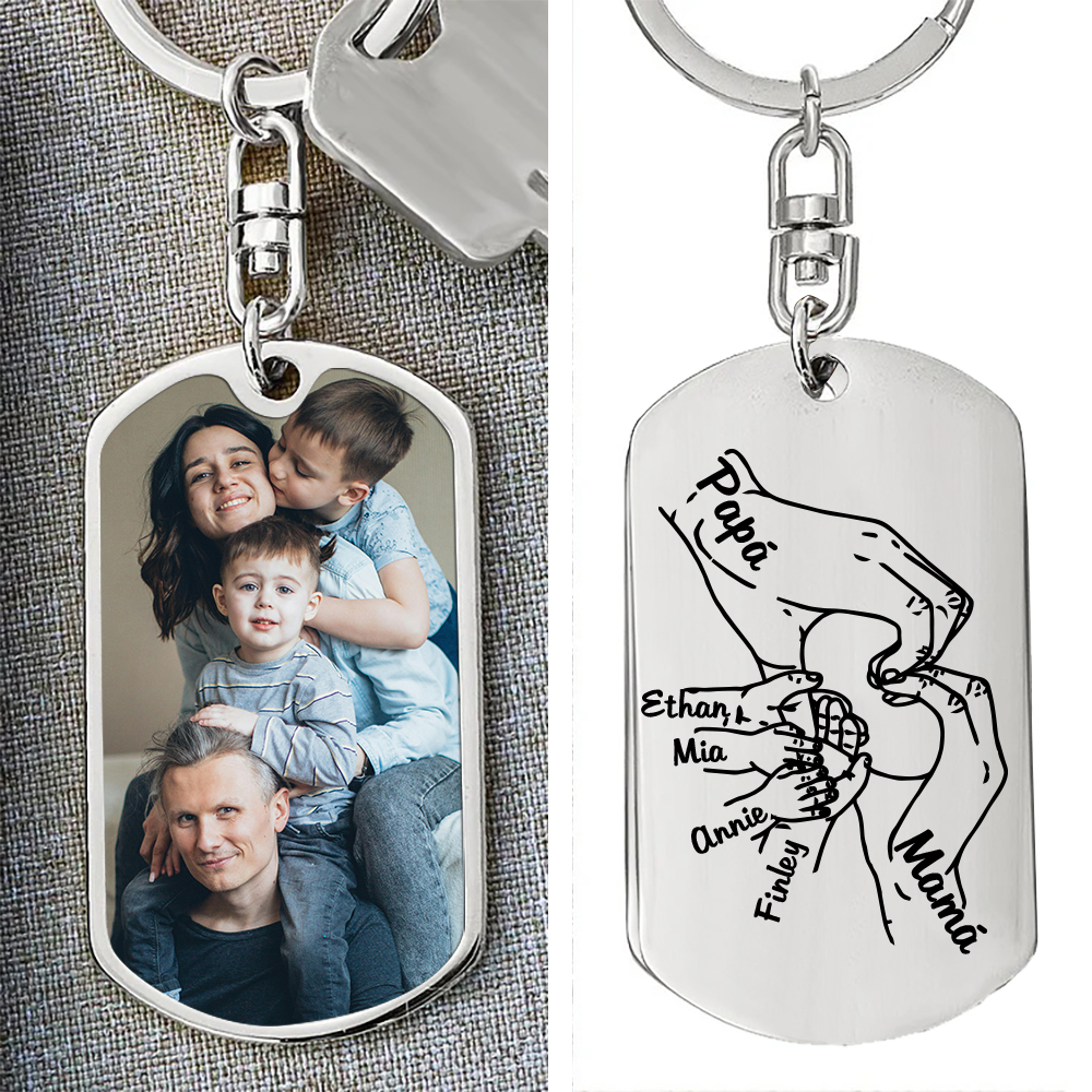 A mi papá-Llavero 3-7 Nombres Personalizados Manos Cogidas-Jessemade ES