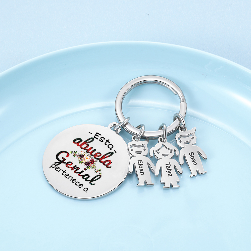 A mi abuela - Llavero con 1-5 nombres personalizados en "niños"-Jessemade ES