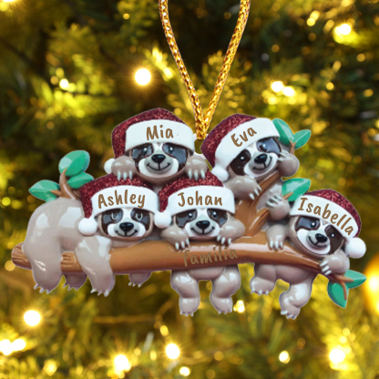 Navidad-Ornamento la familia de pereza 5 nombres y apellido personaliz