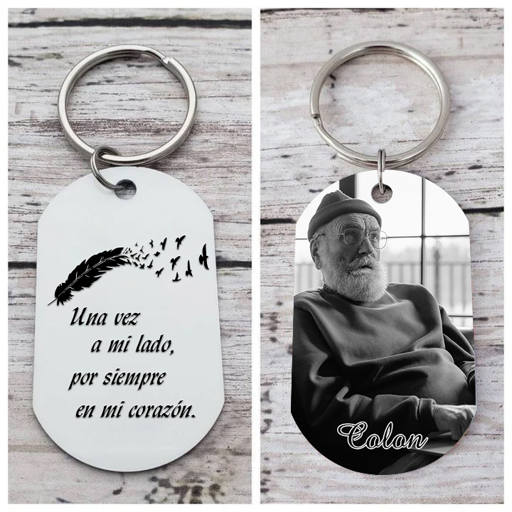Llavero conmemorativo a un ser querido personalizado con foto y nombre-Jessemade ES